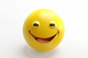 Fototapeta premium Emoticon with angry expression on white background. 3d illustration