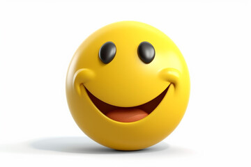 Emoticon with angry expression on white background. 3d illustration