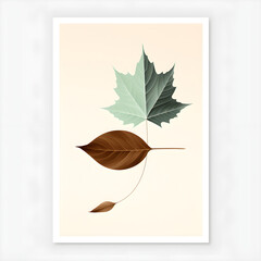 Suspended Maple and Sycamore Leaves Illustration
