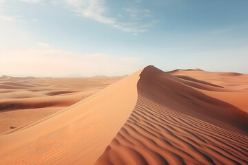 Fototapeta na wymiar Endless Desert Sand Dunes, panoramic view, vast, horizon, timeless beauty