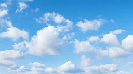 Fototapeta premium Wispy Clouds on Blue Sky, seamless background, vibrant blue sky, design projects, cloud background