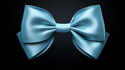 baby blue bow on black background