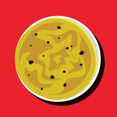 Puran poli, Puran roti, is Indian sweet flatbread from Maharashtra Vector, illustration, colorful graphic