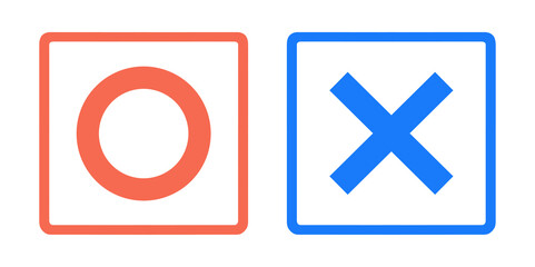 赤色と青色｜丸マークとバツマーク