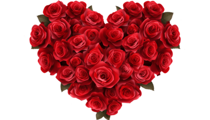 Heart shaped bouquet of red roses - Valentine's Day 