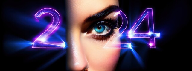 2024 New Years Female Gorgeous Sparkles Party Background Generative AI