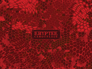 Red Kryptek Camouflage Pattern, camouflage background - obrazy, fototapety, plakaty