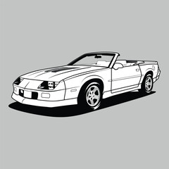 IROC-Z Convertible Black and White
