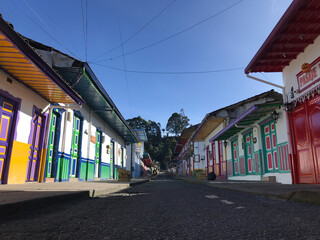 Salento Splendor: Main Street with Colored Homes