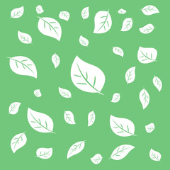 white leaf seamless pattern and background
