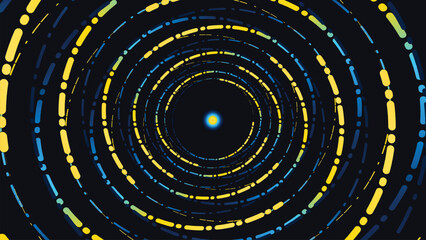 Abstarct spiral vortex style round warm color ring background in dark color. This creative simple minimalist style background can be used as a banner or wallpaper.