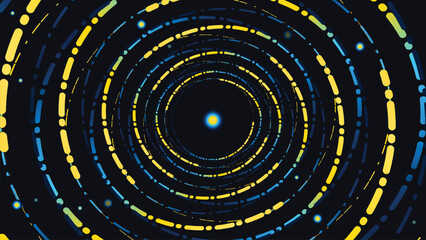 Abstarct spiral vortex style round warm color ring background in dark color. This creative simple minimalist style background can be used as a banner or wallpaper.