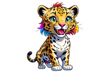 A Cartoonish Leopard in a Playful Pose (JPG 300Dpi 10800x7200)