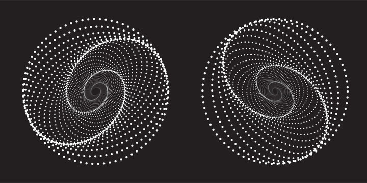 Spiral Circle Sound Wave Vector Logo Concept Background Vector Dots 