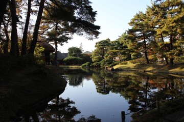 Oyakuen garden in Aizuwakamatsu, Fukushima, Japan