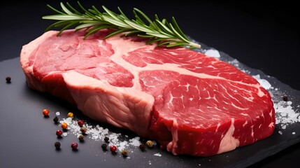 Fresh Raw Meat Steak on Plain Surface, Butcher, Culinary, Cuisine, Kitchen
