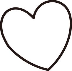 Cute Valentine heart outline - obrazy, fototapety, plakaty