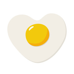 Vector fried egg in the shape of a heart. Vector illustration. Flat style	
