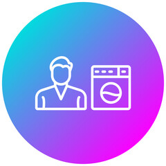 Man Doing Laundry Icon