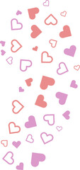 Comma alphabet heart Valentine love pink letter.