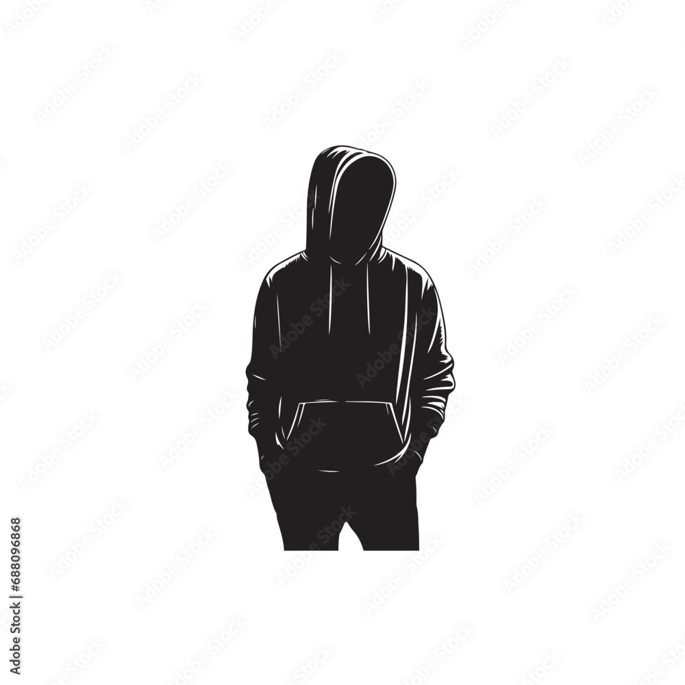 Wall mural standing man silhuoette - black vector standing man silhuoette