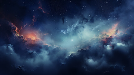 universe filled with stars, nebulae. ai generated.
