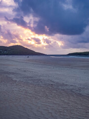 Fototapeta na wymiar Beautiful sunset at Portnoo Narin beach in County Donegal - Ireland