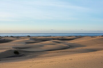Sand dunes of Maspalomas on Gran Canaria in Spain