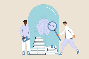 Artificial intelligence research. AI technology.