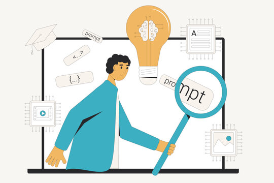 Prompt engineering study. Online course of artificial intelligence.