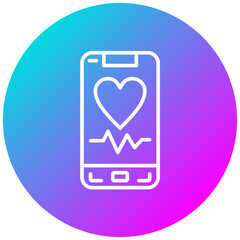 Mobile Heart Rate Icon