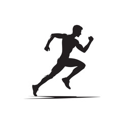 Fototapeta na wymiar Running Man Silhouette - black vector Running Man Silhouette - sports Silhouette
