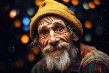 A positive elderly man's portrait reflects joy and contentment, his eyes meeting the lens with a friendly sparkle and a wealth of optimistic stories
