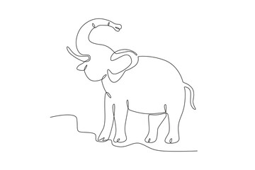 An elephant roared. World Wildlife Day one-line drawing