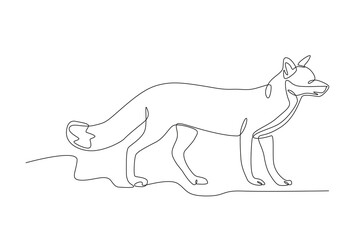 A coyote walks in nature. World Wildlife Day one-line drawing