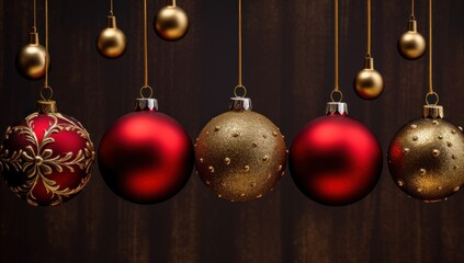 Christmas greeting card with xmas balls