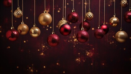 Christmas greeting card with xmas balls