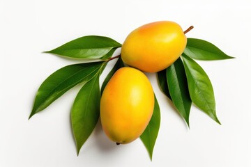 Whole mango fruit with leaves