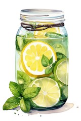 Jars with fresh infused water