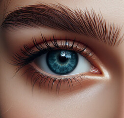 close up of a female eye 