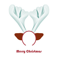 Merry Christmas greeting card with geometric horned reindeer on white background vector illustration - 688104229