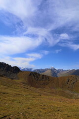 Second stage of Ak-Suu Traverse trek from Ailampa lake to Boz Uchuk lake, Karakol, Kyrgyzstan