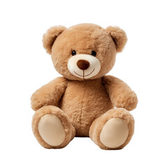 Cuddly Soft Plush Bear on Transparent Background