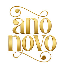 New Year lettering in Brazilian Portuguese 3d render