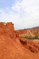 Fairytale Canyon Skazka located in Tosor next to Issyk-Kul lake, Kyrgyzstan