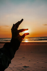 Fototapeta premium person on the beach