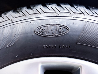 Tire sidewall all weather and extra load information © Milan