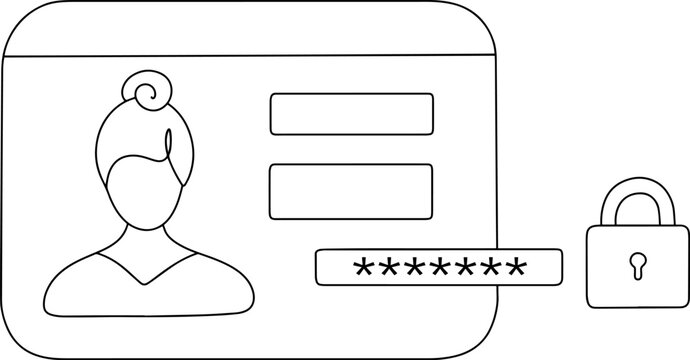 login screen with password and lock clip art preview
