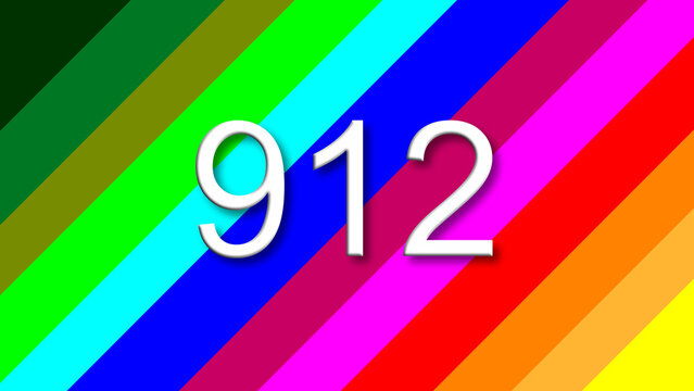 912 colorful rainbow background year number