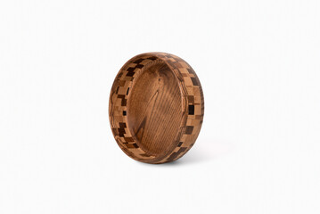 wooden plate on a white background